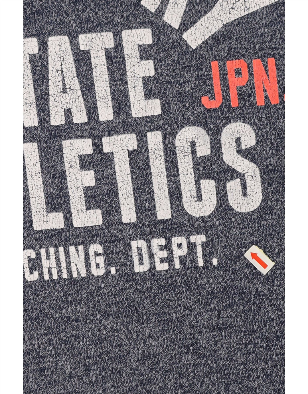 SUPERDRY Herren Leichtathletik-T-Shirt mit Grafik, groß, blau gesprenkelte Baumwolle