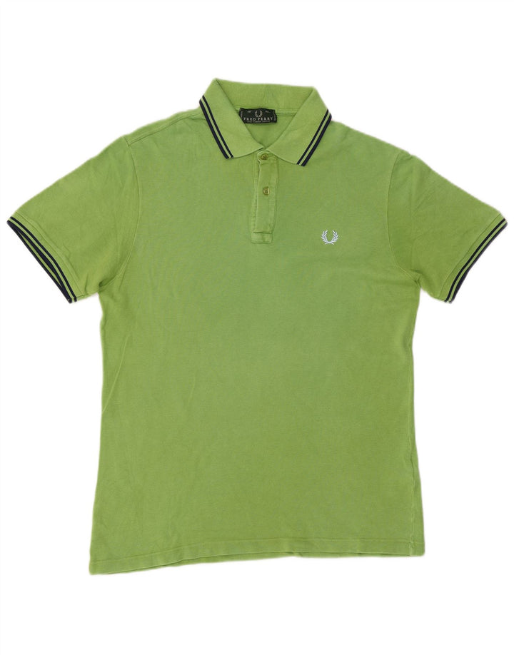 Fred Perry Herren-Poloshirt aus mittelgrüner Baumwolle