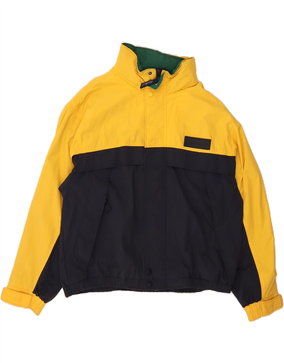 EDDIE BAUER Mens Rain Jacket UK 42 XL Navy Blue Colourblock Nylon Vintage Eddie Bauer and Second-Hand Eddie Bauer from Messina Hembry 