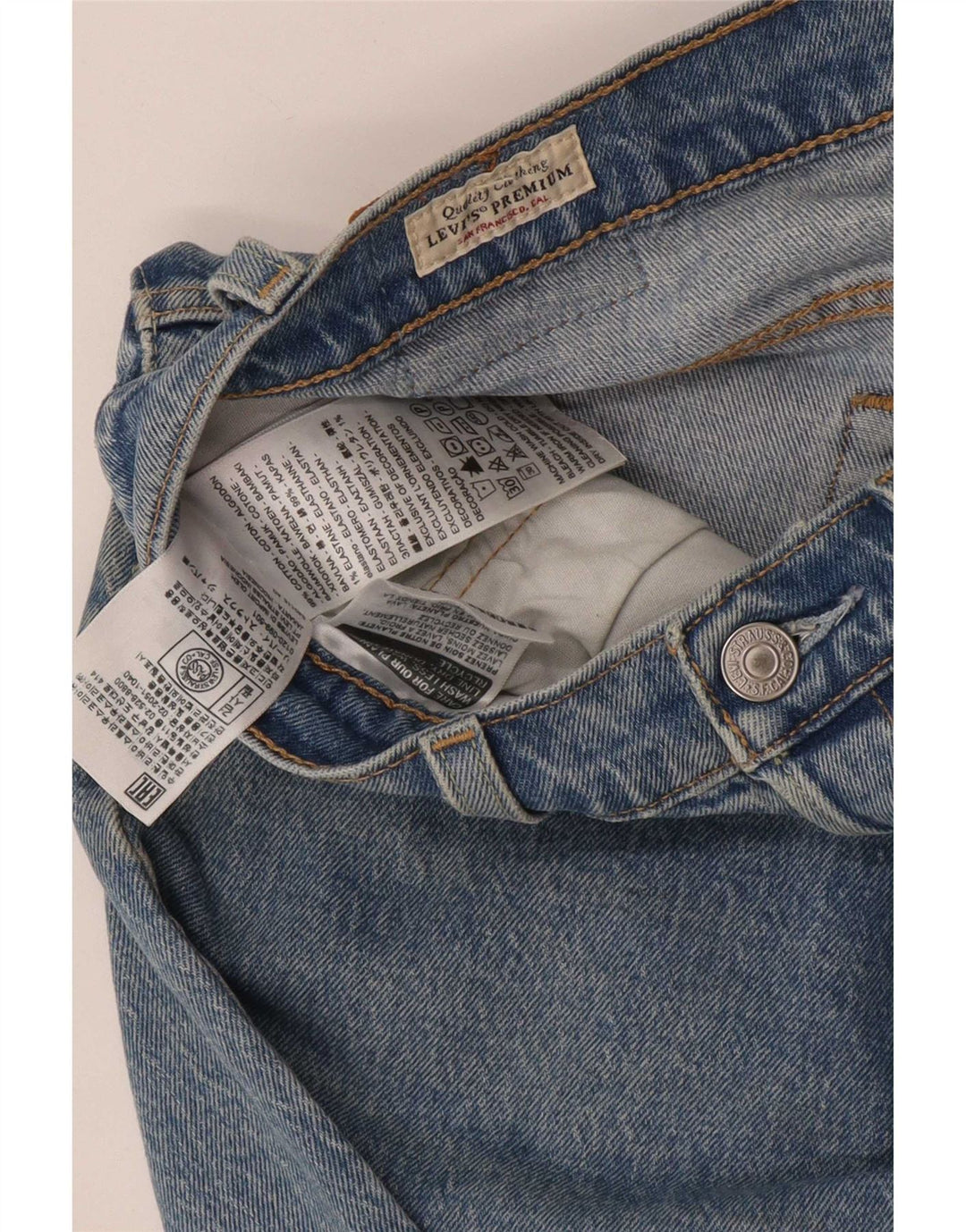 Levi's Damen 501 Straight Jeans W28 L28 Blaue Baumwolle