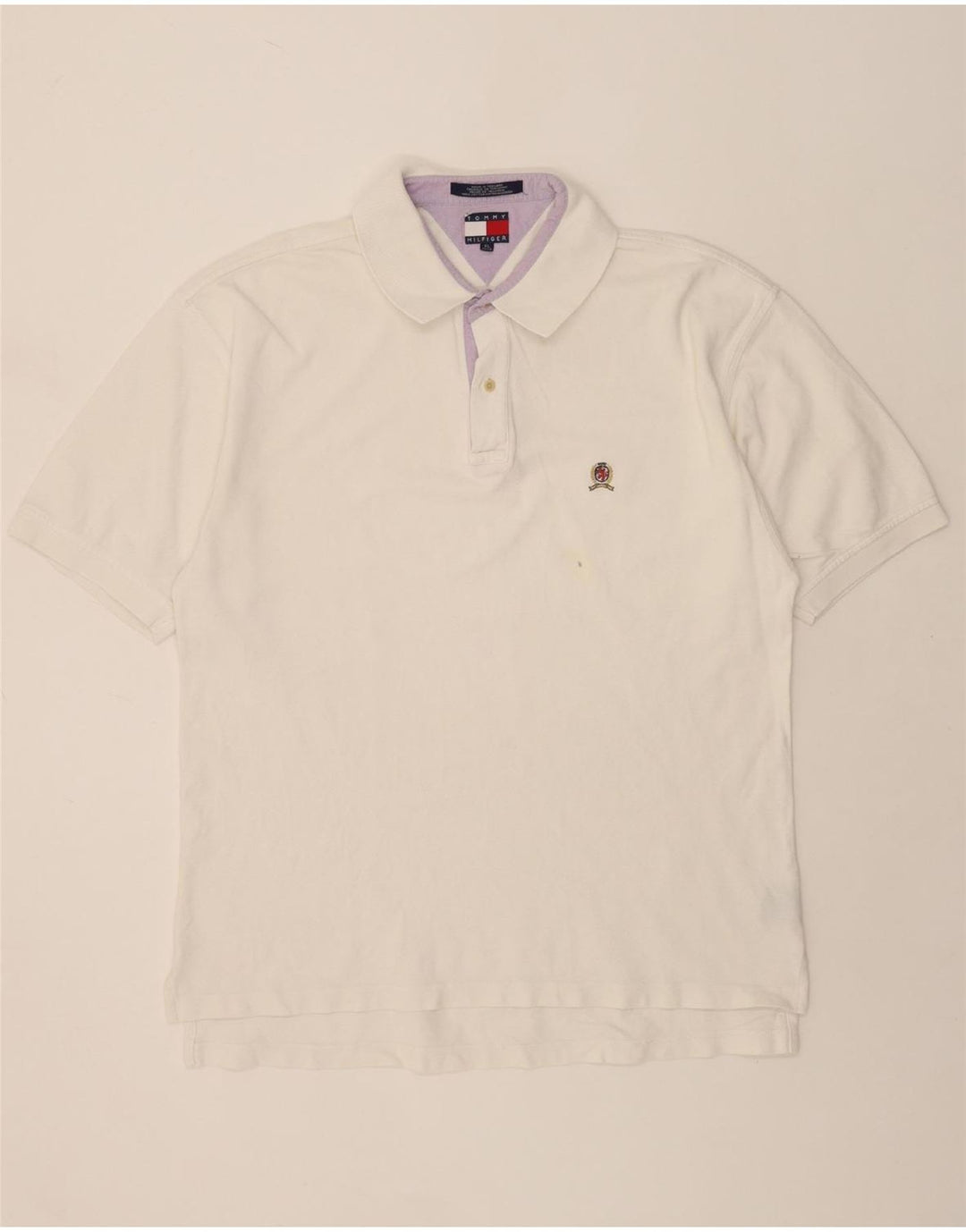 TOMMY HILFIGER Mens Polo Shirt XL White Cotton Vintage Tommy Hilfiger and Second-Hand Tommy Hilfiger from Messina Hembry 