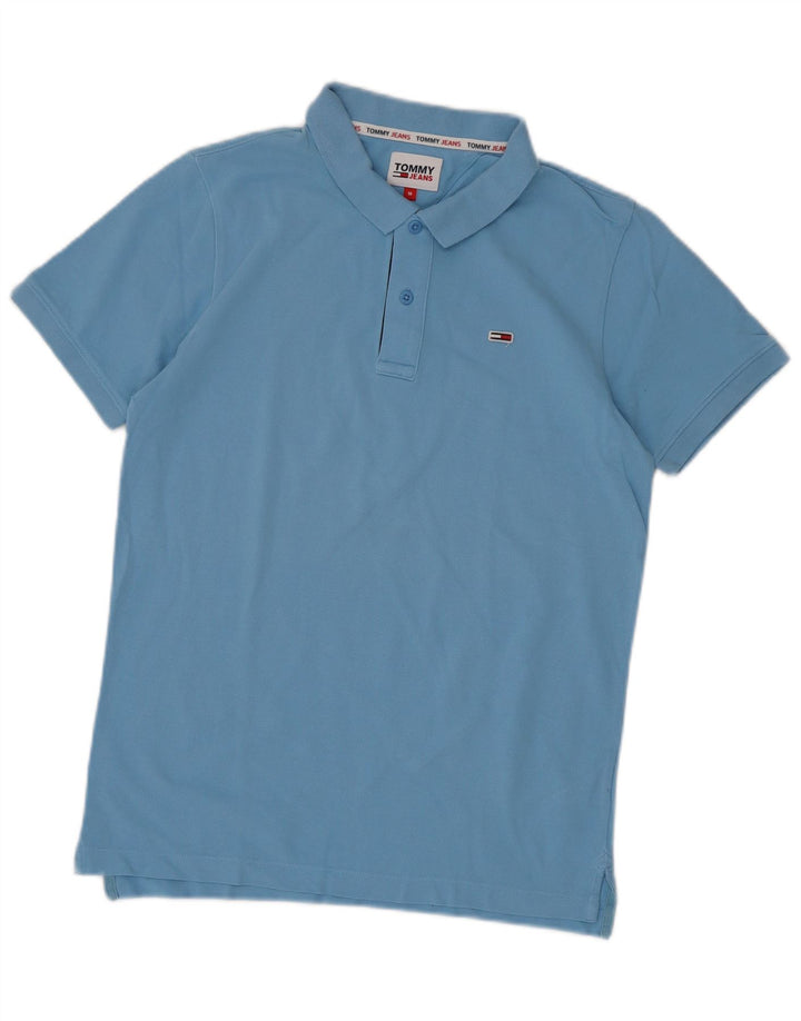 Tommy Hilfiger Herren-Poloshirt aus mittelblauer Baumwolle