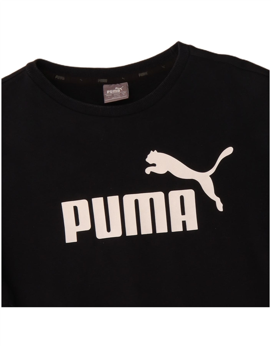 Puma Herren Grafik-Sweatshirt-Pullover, groß, schwarze Baumwolle