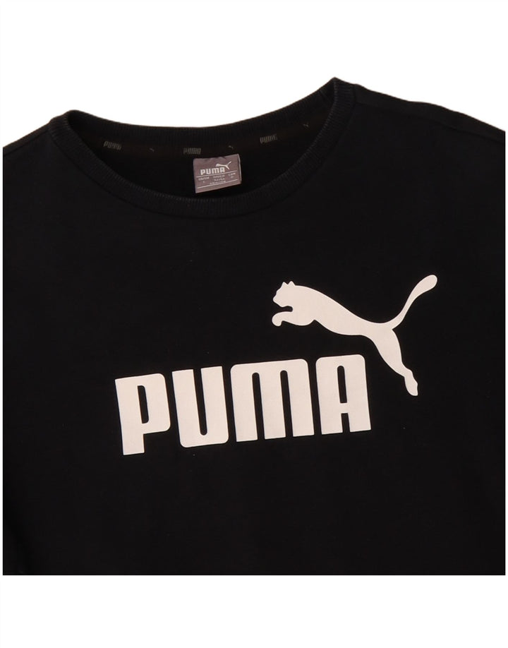 Puma Herren Grafik-Sweatshirt-Pullover, groß, schwarze Baumwolle