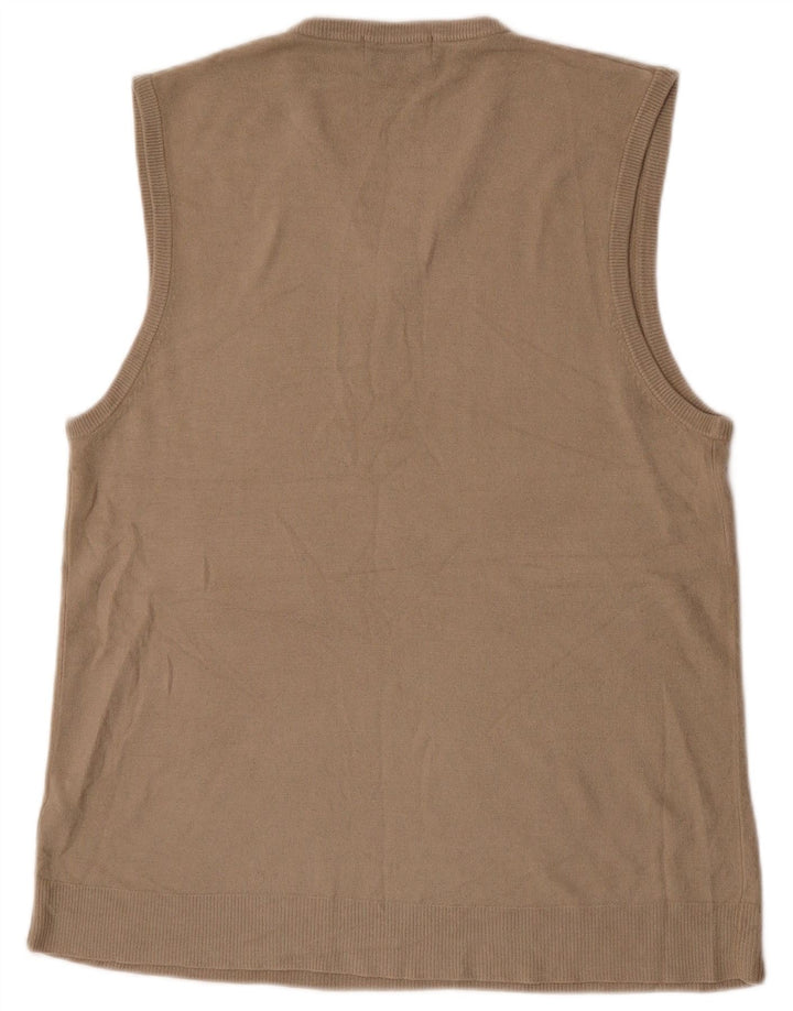 Marks & Spencer Herren Blue Harbor Vest Tank Top Large Beige Acryl