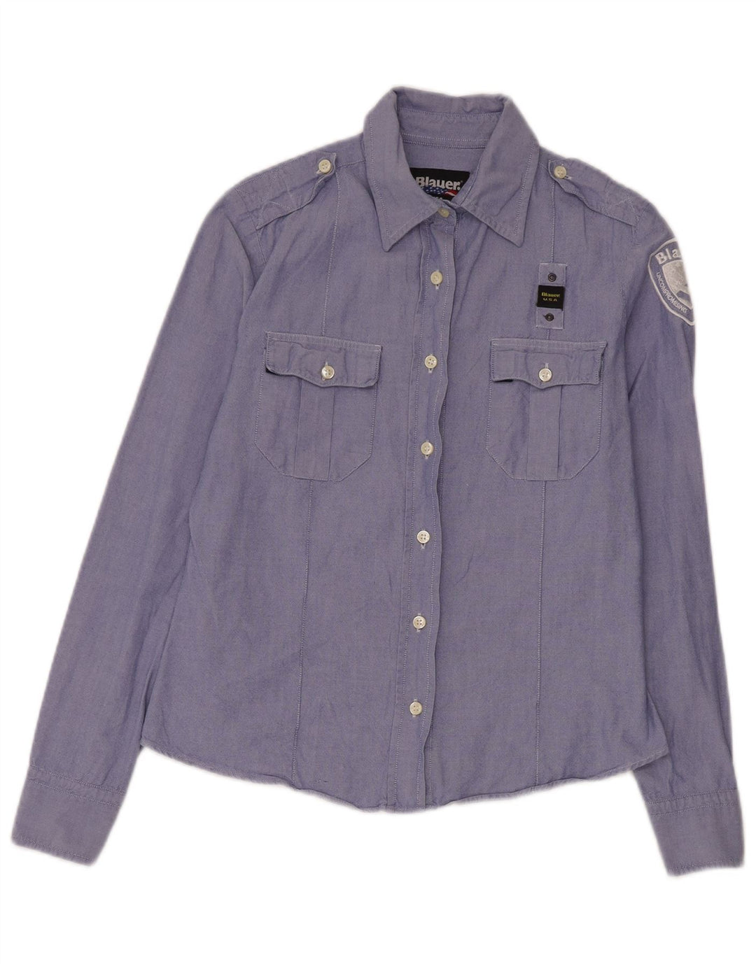 Blauer Womens Graphic Military Shirt UK 16 Large Blau
