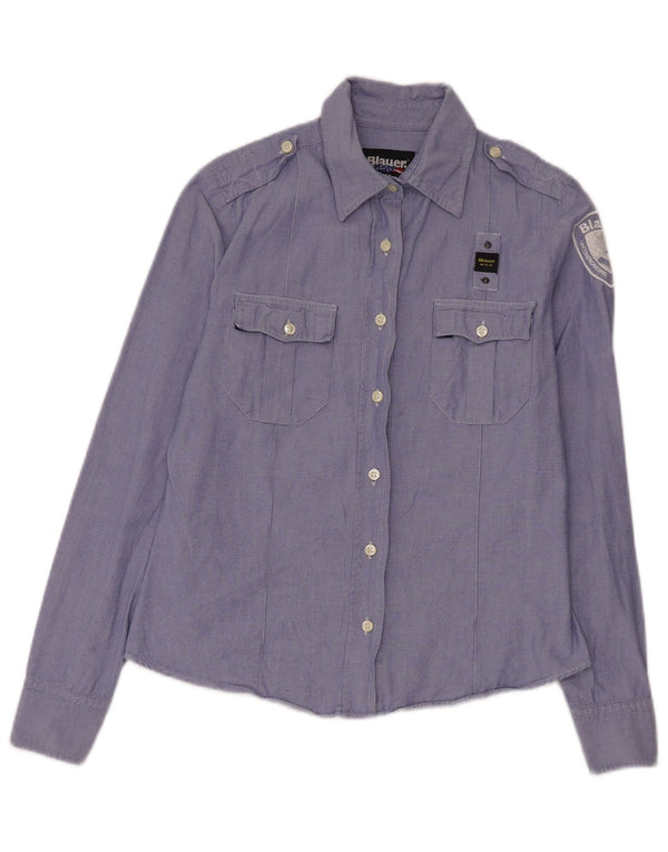 Blauer Womens Graphic Military Shirt UK 16 Large Blau