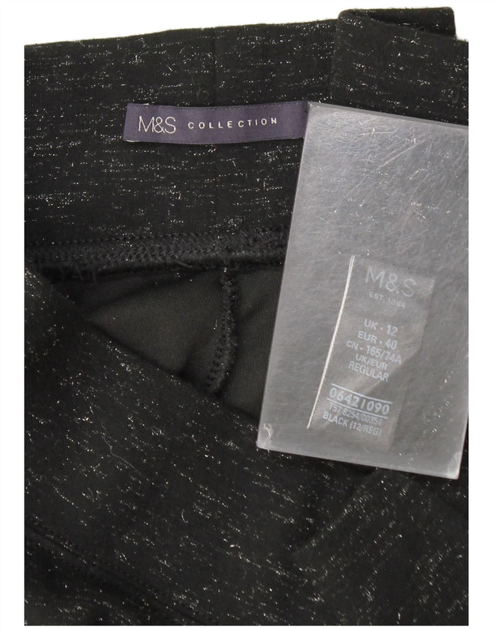 Marks & Spencer Damen Leggings UK 12 Medium W28 L27 Schwarz meliert