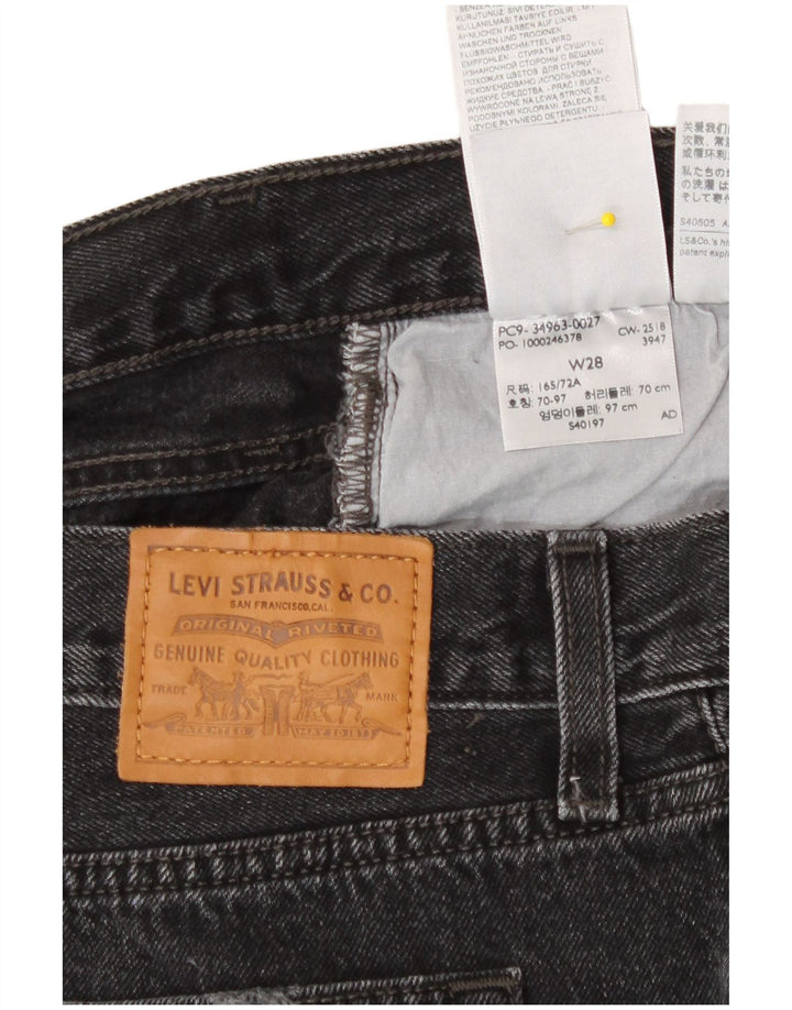 Levi's Damen Denim Distressed Minirock W28 Mittelschwarze Baumwolle