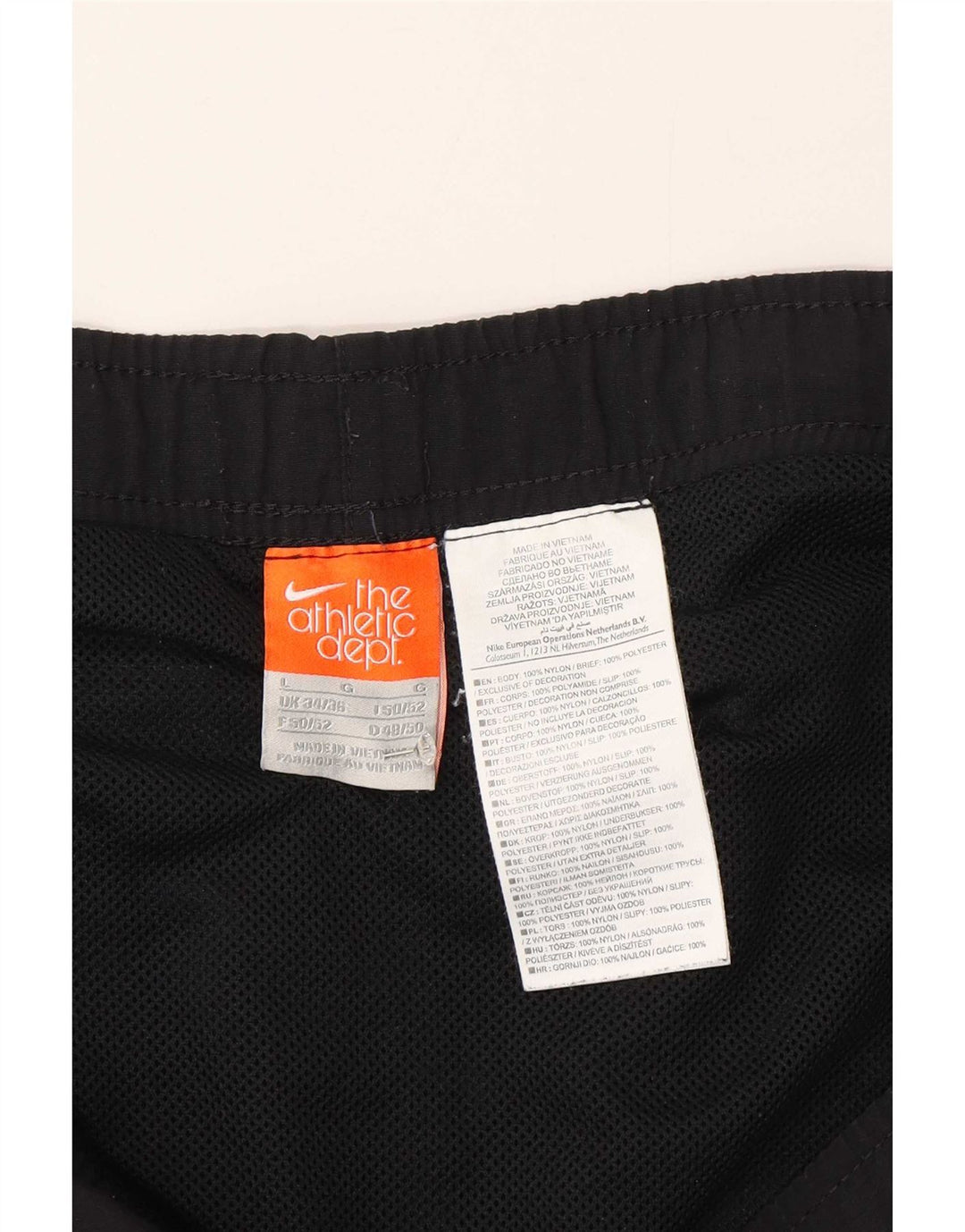 Fila Herren-Badeshorts, groß, schwarzes Colourblock-Nylon