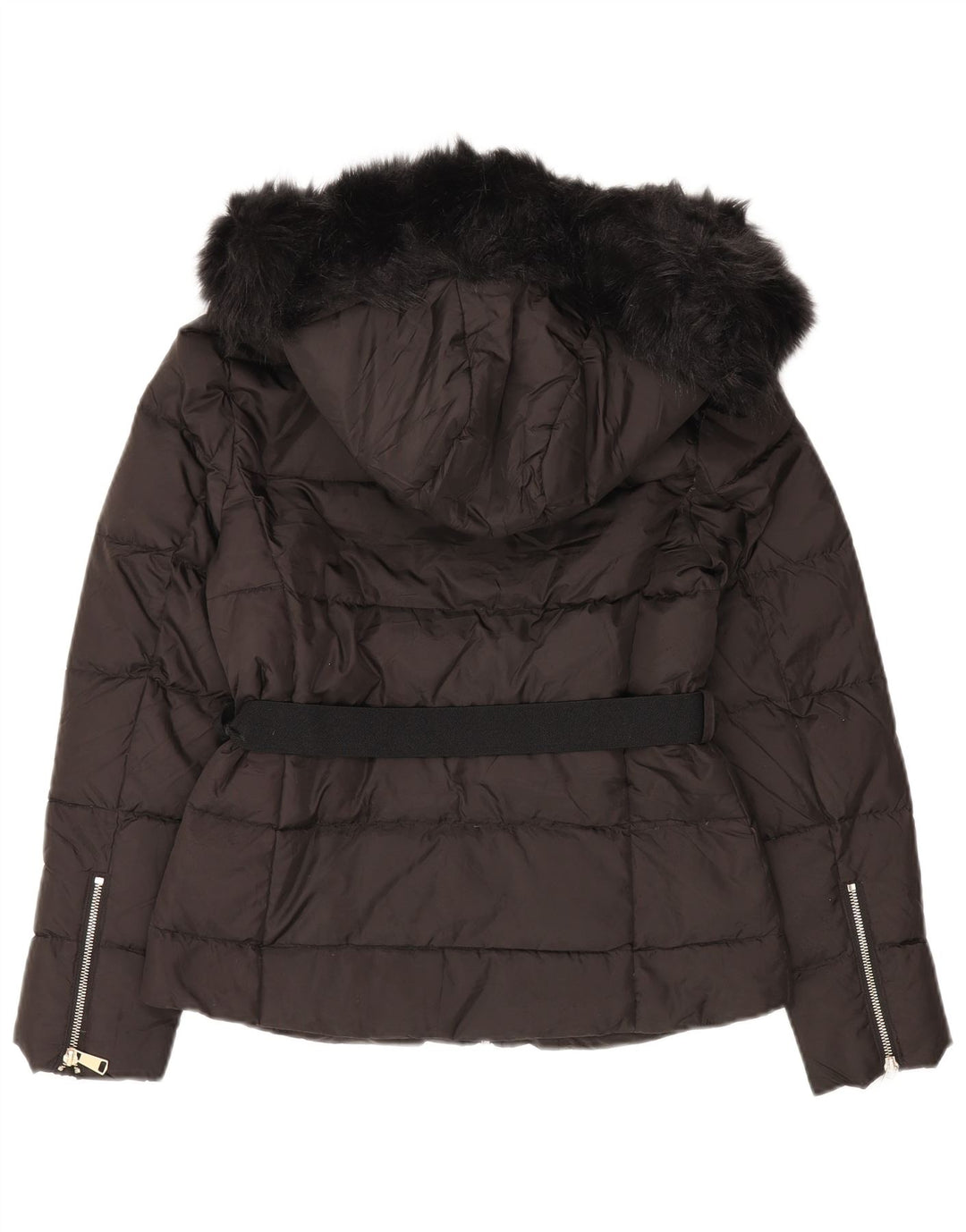 Zara Damen-Kapuzenjacke, wattiert, Gr. 10, Größe S, Schwarz, Polyester
