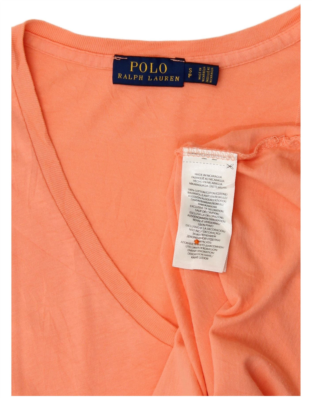 Polo Ralph Lauren Damen T-Shirt Top Small Orange Baumwolle