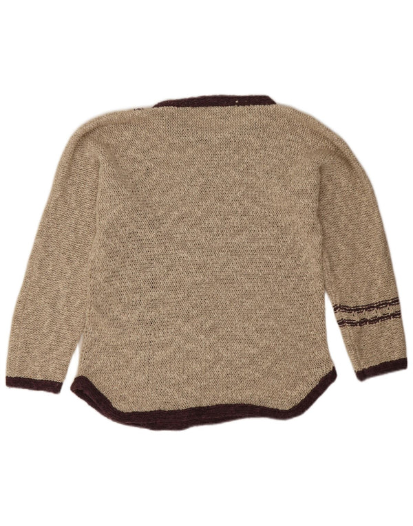 Rathlin Damen-Pullover, übergroß, U-Boot-Ausschnitt, Gr. 10, Größe S, Beige, Baumwolle