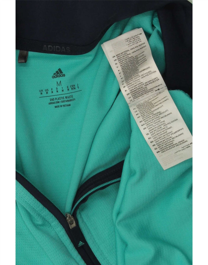 Adidas Herren-Pullover-Trainingsanzug-Oberteil mit Reißverschluss, Mitteltürkis, Polyester