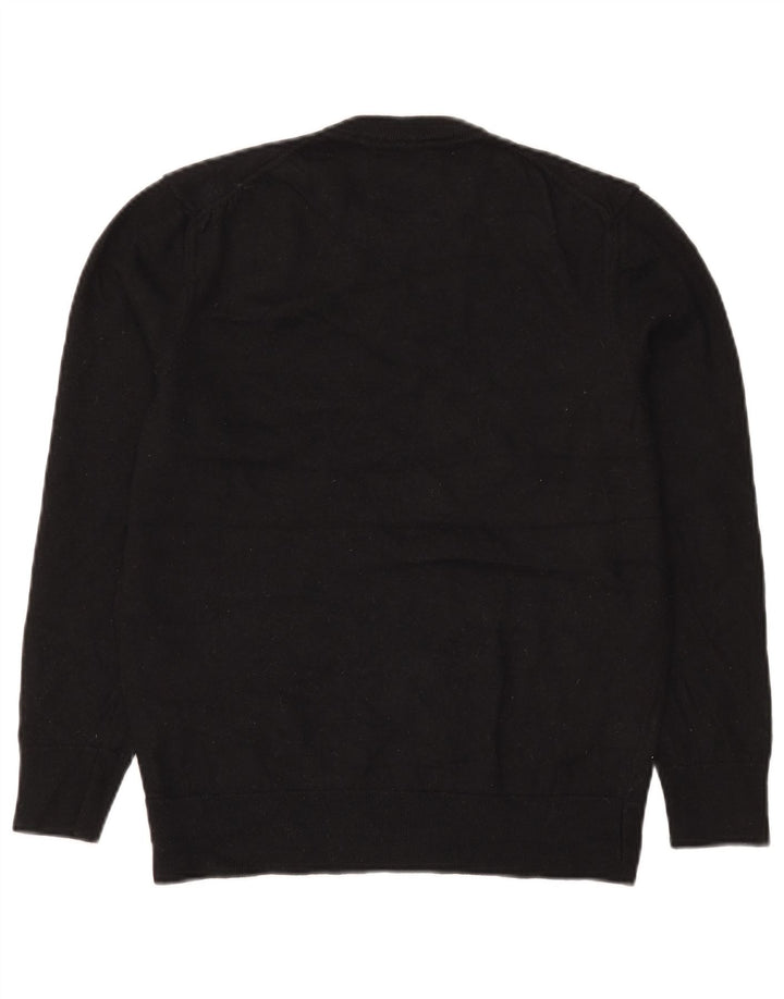 Zara Herren-Pullover mit Rundhalsausschnitt, mittlere schwarze Wolle