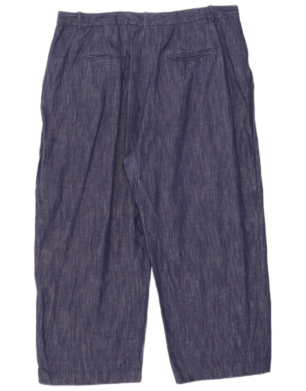 Marks & Spencer Damen-Hose mit kurzem Schnitt, UK 22, 3XL, W41, L25, Marineblau