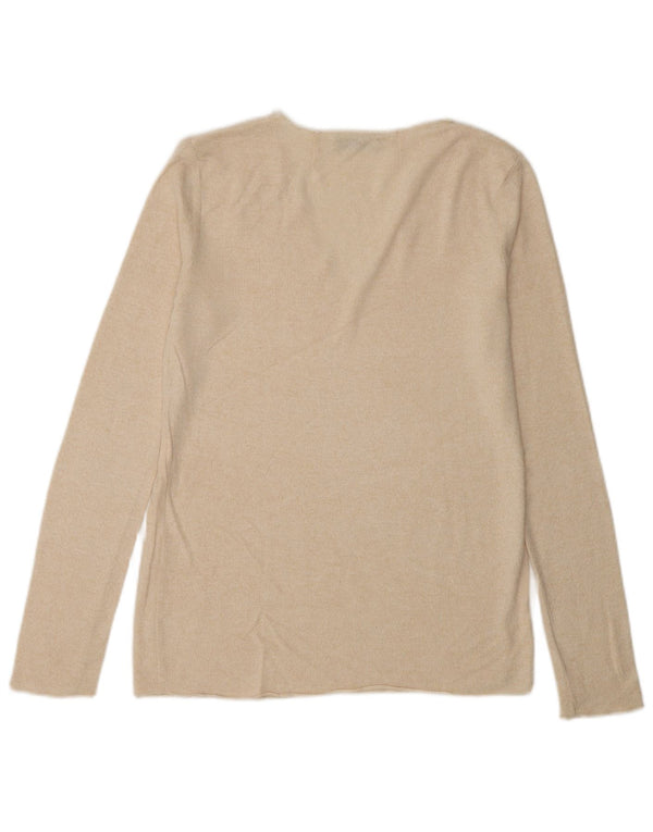 Zara Damen Top Langarm UK 10 Small Beige