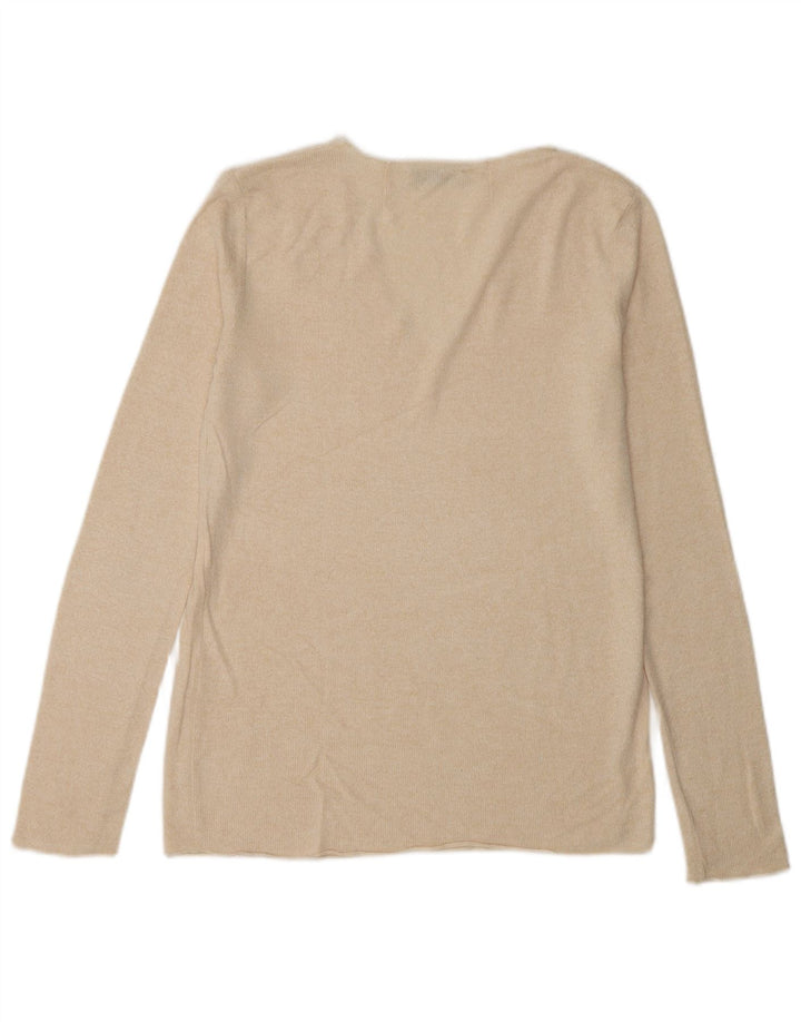 Zara Damen Top Langarm UK 10 Small Beige