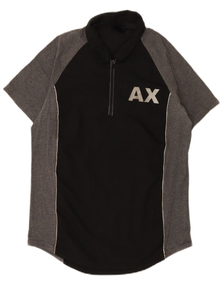Armani Exchange Herren-Poloshirt mit Grafik, Größe S, Schwarz, Farbblock