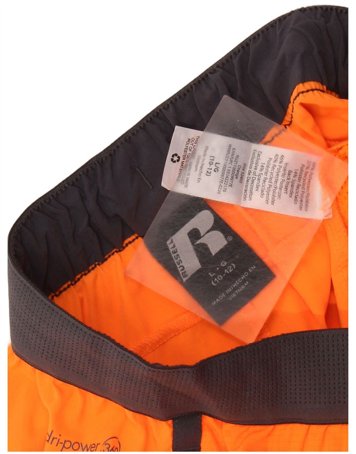 RUSSELL ATHLETIC Dri-Power Sportshorts für Jungen, 10–11 Jahre, Größe L, Orange