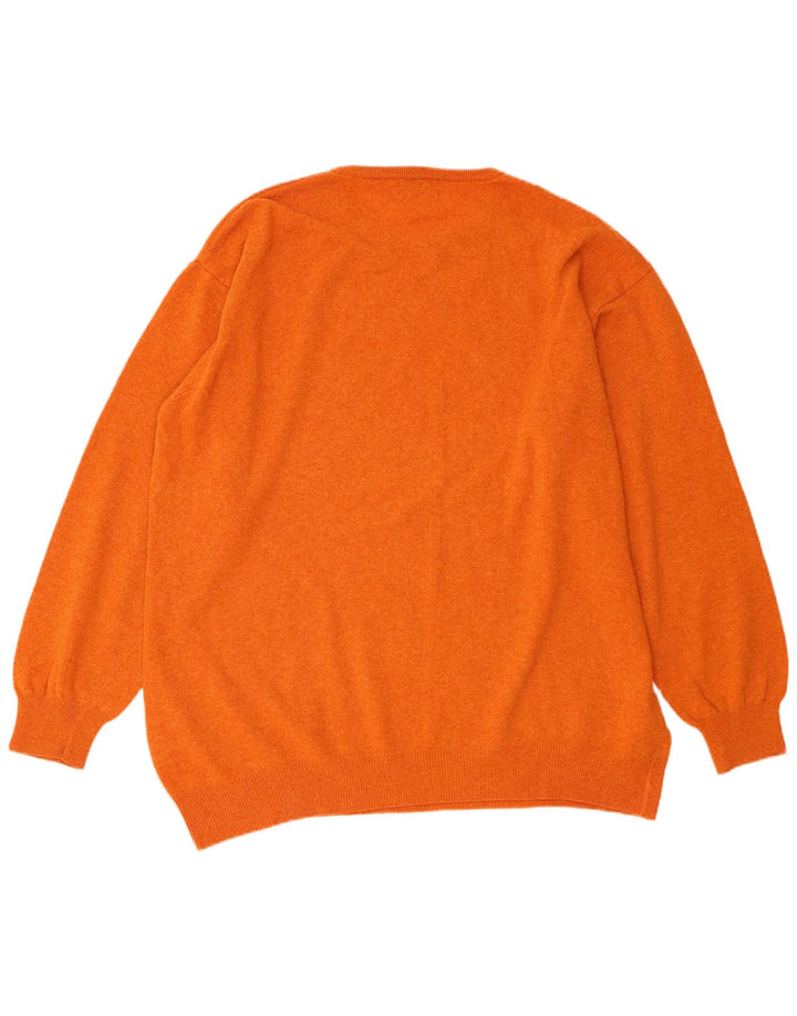 Kappa Herren-Pullover mit Rundhalsausschnitt, 3XL, orangefarbene Lammwolle