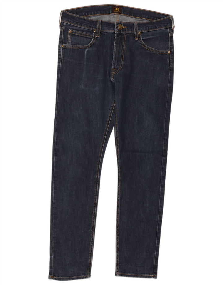 Lee Herren Luke Slim Jeans W32 L32 Marineblau Baumwolle