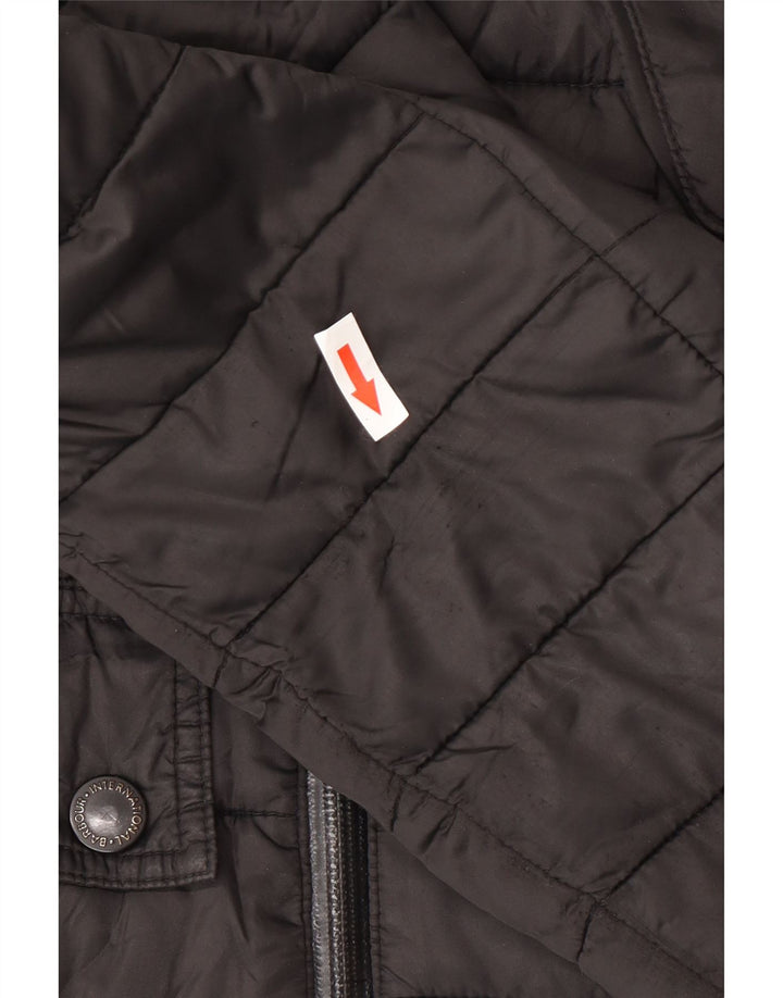 Barbour Herren-Jacke mit Kapuze, gepolstert, UK 40, Größe L, Schwarz, Polyester