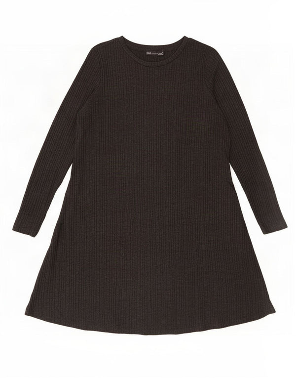 Marks & Spencer Langarm-Pulloverkleid für Damen, UK 16, Größe L, Grau, Polyester