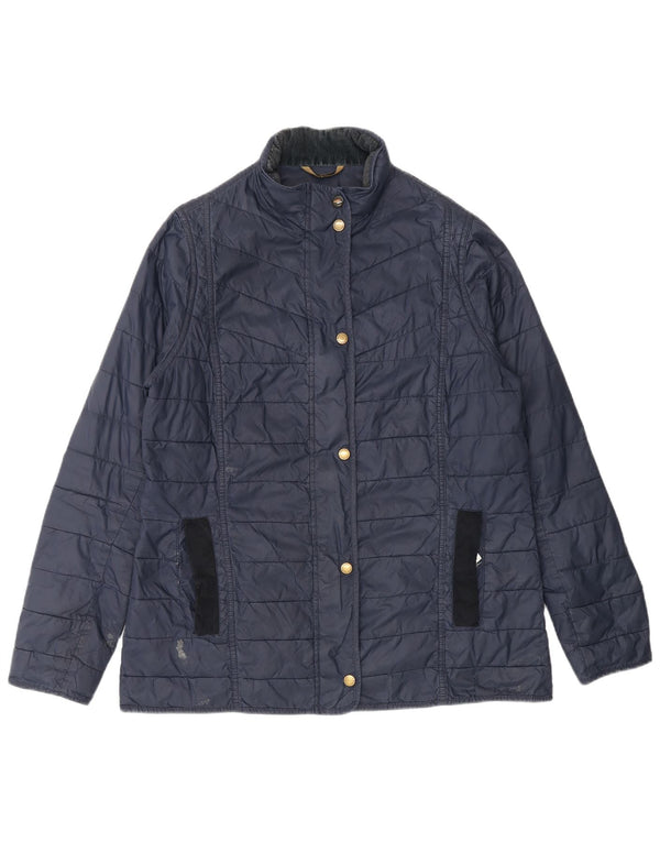 Barbour Damen Wattierte Jacke UK 16 Large Marineblau Colourblock Polyamid
