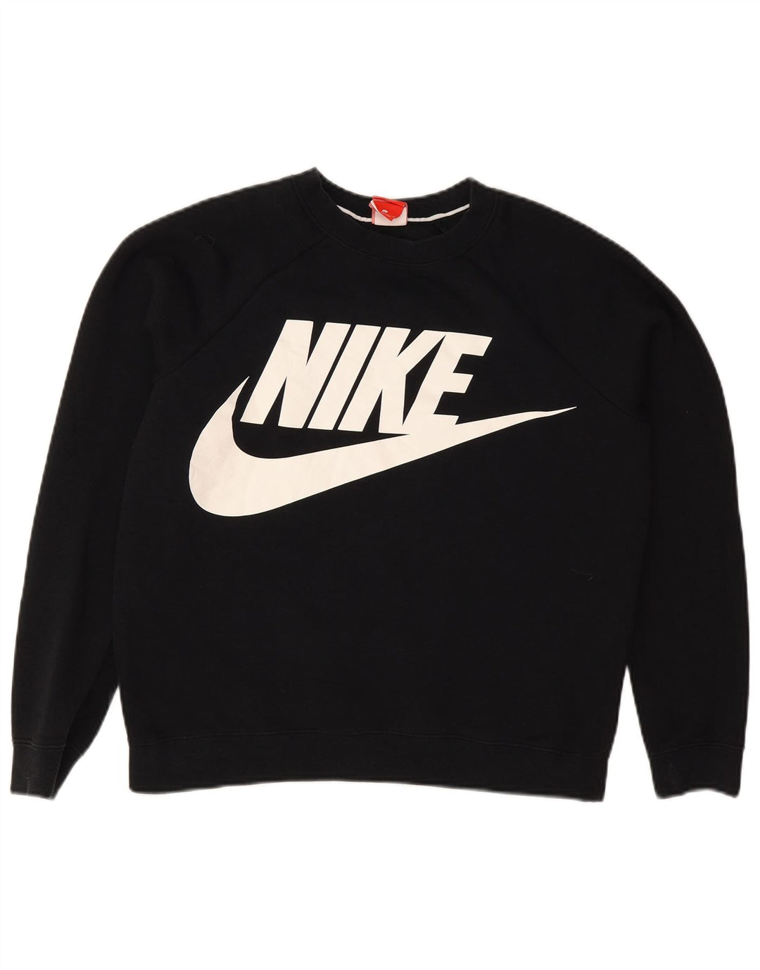 Nike Womens Graphic Sweatshirt Pullover UK 14 Mittelschwarze Baumwolle