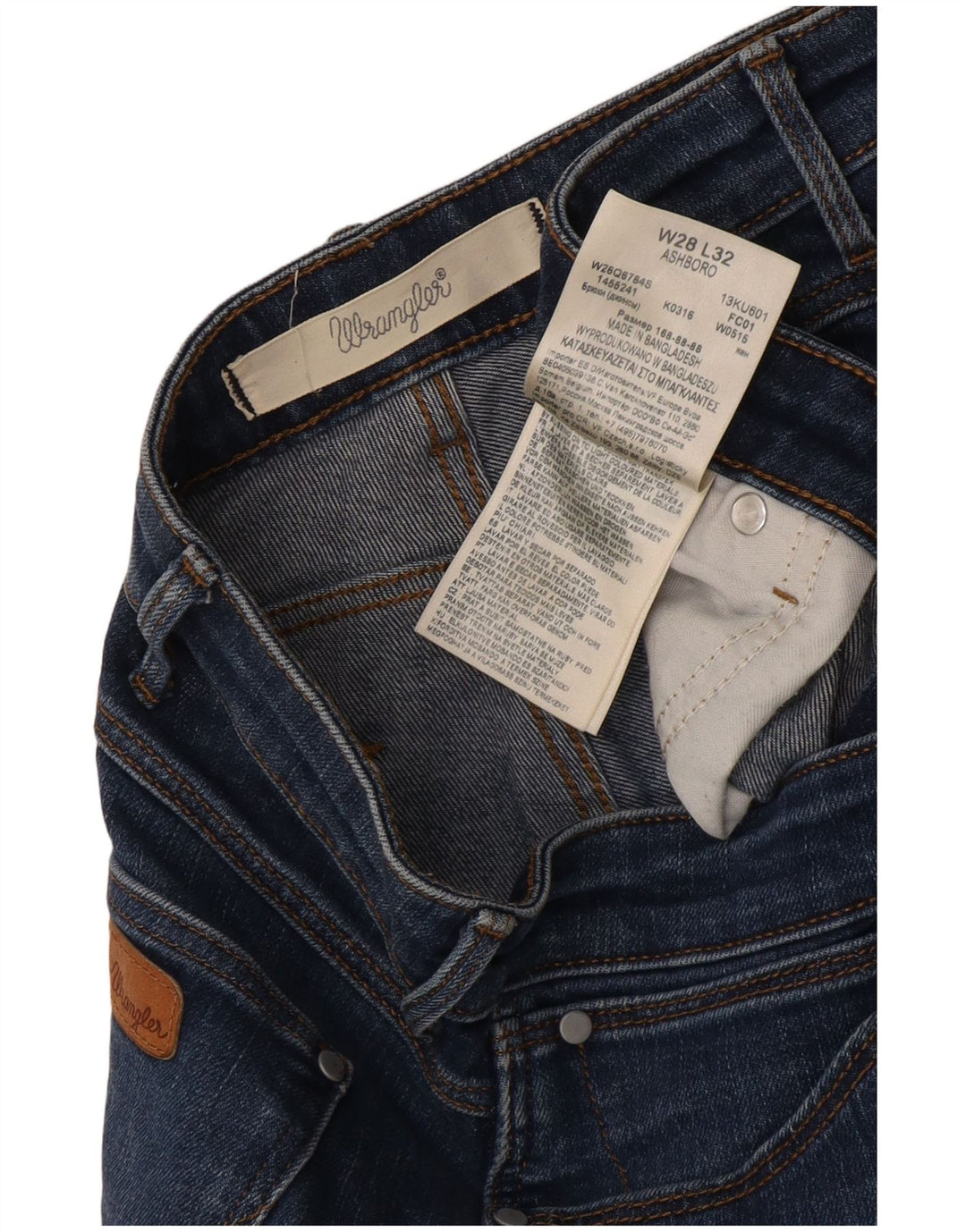 Wrangler Damen Ashboro Slim Jeans W28 L32 Blaue Baumwolle