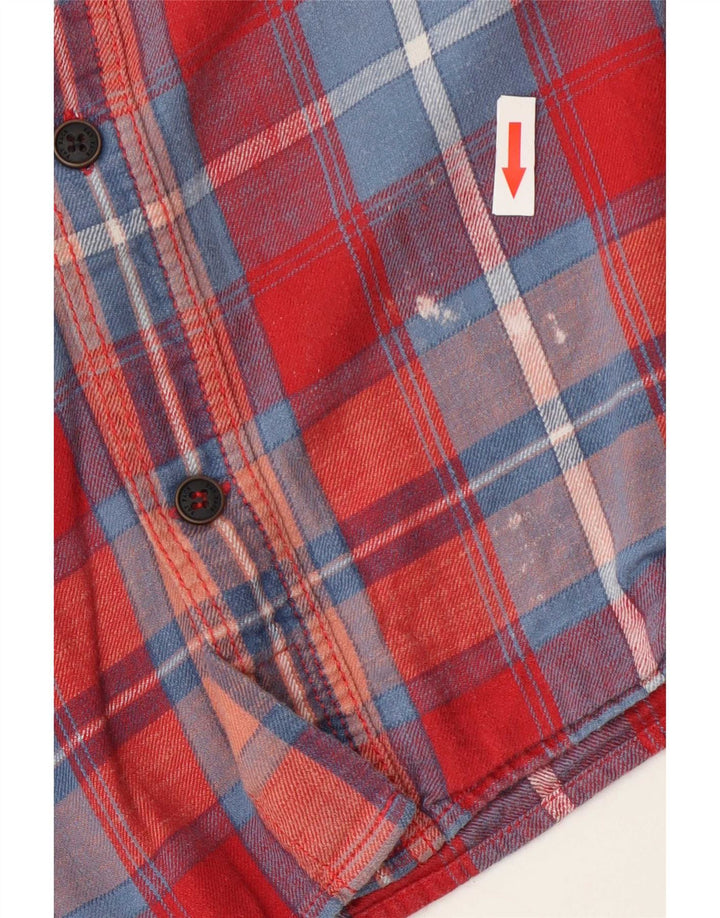 Fat Face Herren-Flanellhemd XL, rot kariert, Baumwolle