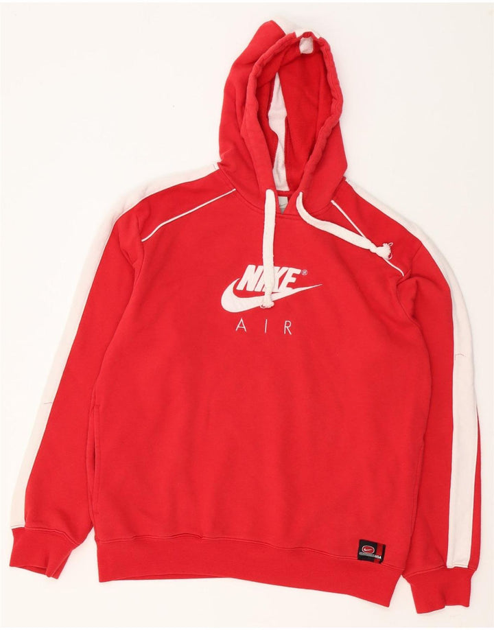 Nike Herren-Kapuzenpullover mit grafischem Print, mittelrote Farbblock-Baumwolle