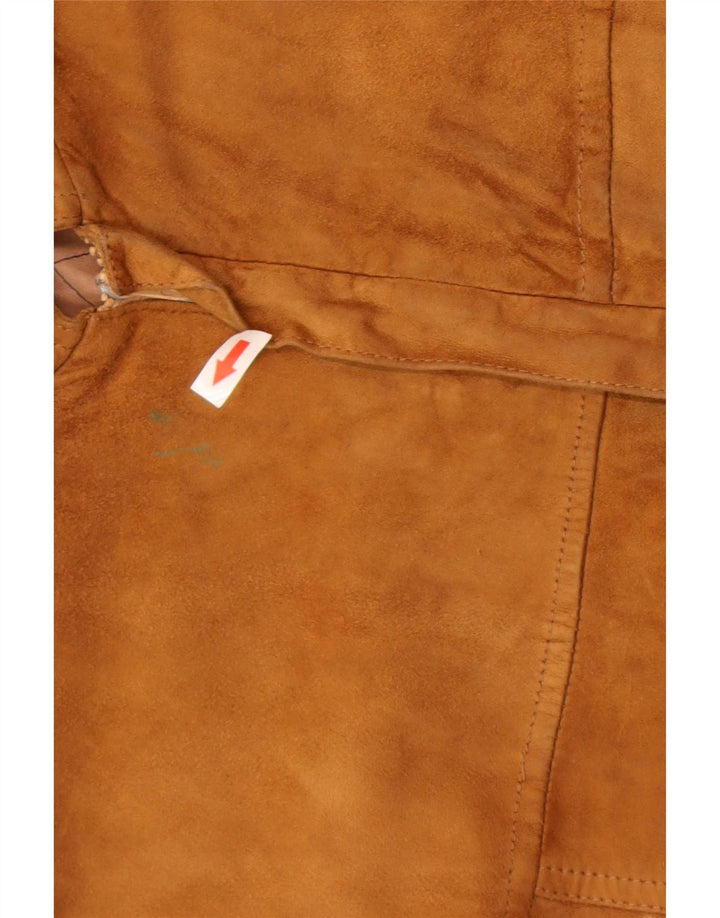 Vintage Herren Wildleder Bomberjacke IT 50 Großes Beige Leder