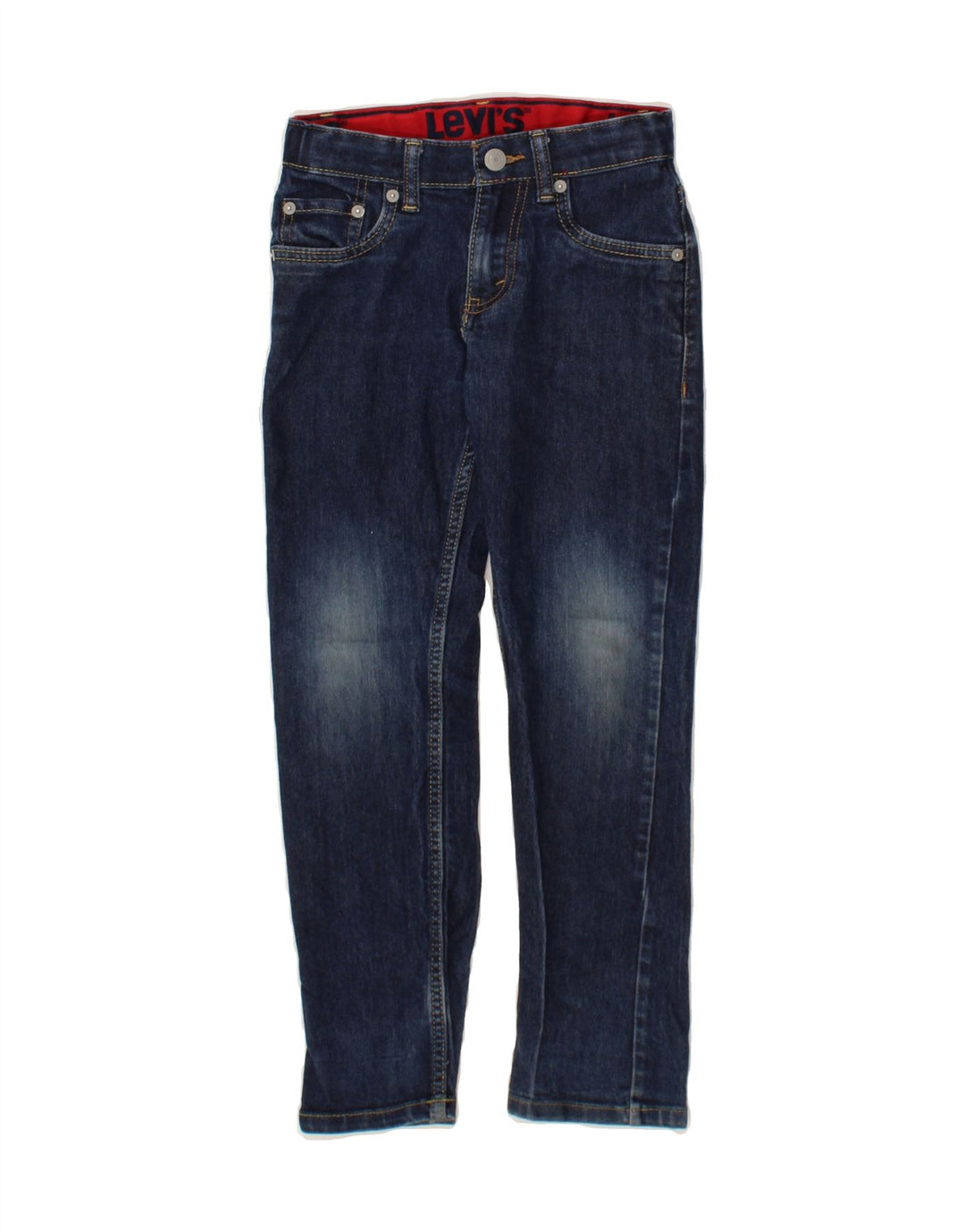 LEVI'S Boys Slim Jeans 7-8 Years W24 L21 Navy Blue Cotton Vintage Levi's and Second-Hand Levi's from Messina Hembry 