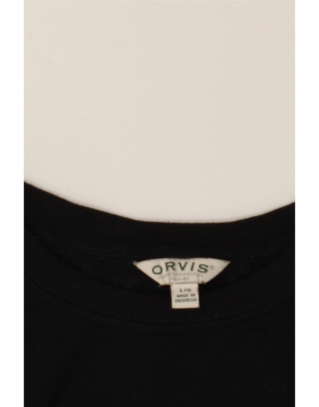 ORVIS Womens Oversized Graphic Sweatshirt Jumper UK 16 Large Black Modal Vintage Orvis and Second-Hand Orvis from Messina Hembry 