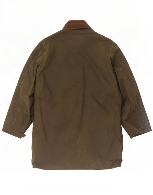 Barbour Herren-Jacke aus gewachster Baumwolle mit Rand, UK 40, mittlerer Khaki-Farbblock