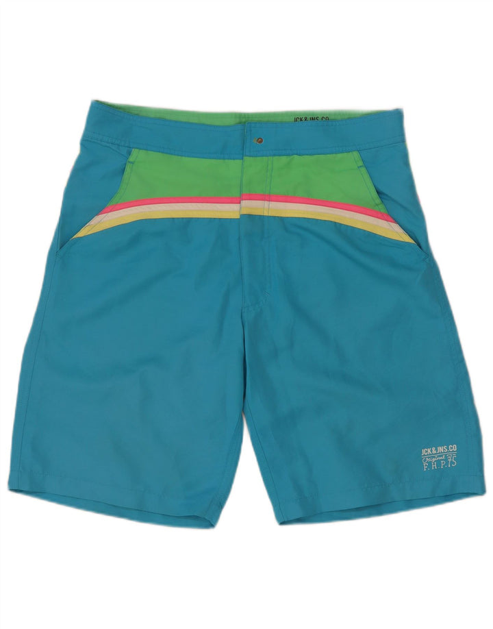 Jack & Jones Herren-Badeshorts aus mittelblauem Colourblock-Polyester