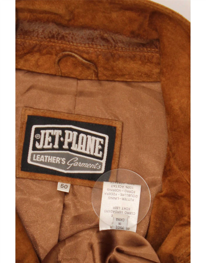 Jet Plane Herren Wildlederjacke IT 50 Large Beige Leder