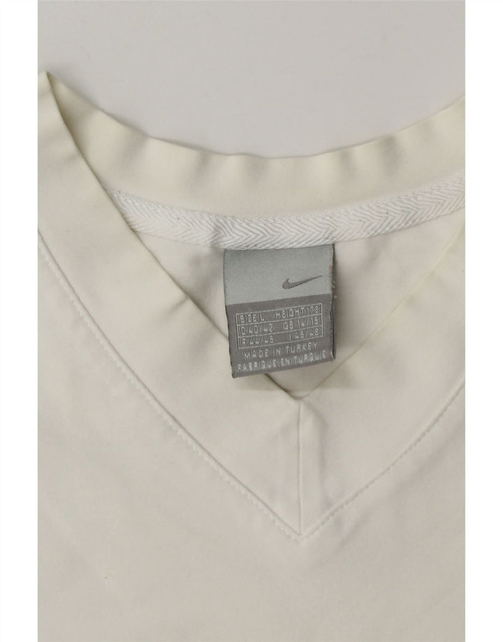 Nike Damen Top 3/4 Ärmel UK 14/16 Large Weiß