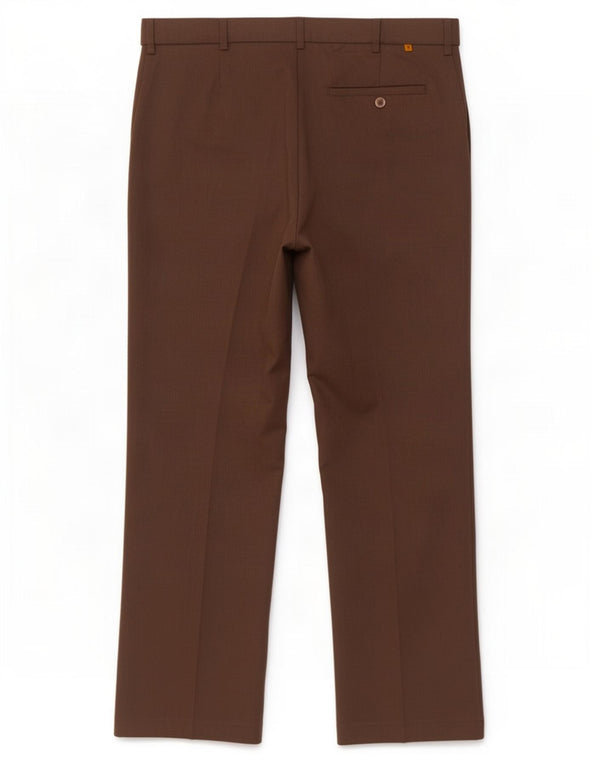 Farah Mens Straight Casual Trousers W34 L33 Brown Polyester