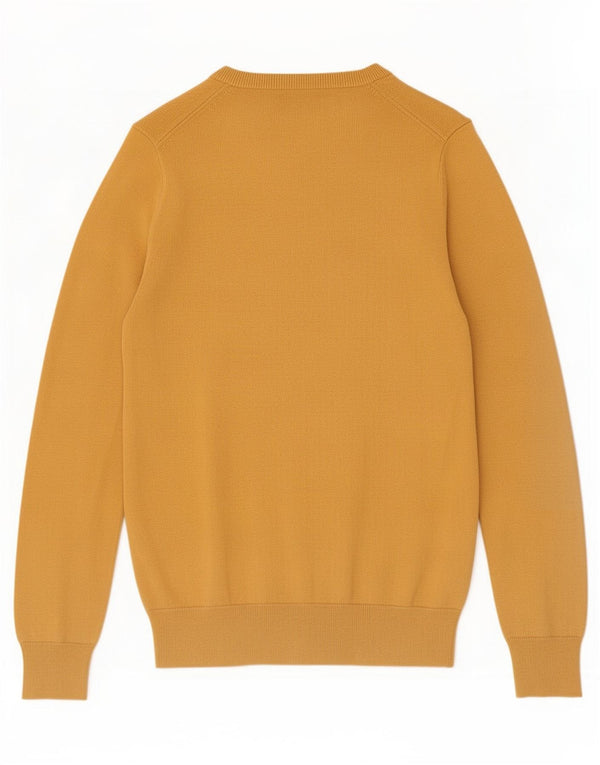 Marks & Spencer Herren-Pullover mit V-Ausschnitt, XS, gelbe Baumwolle