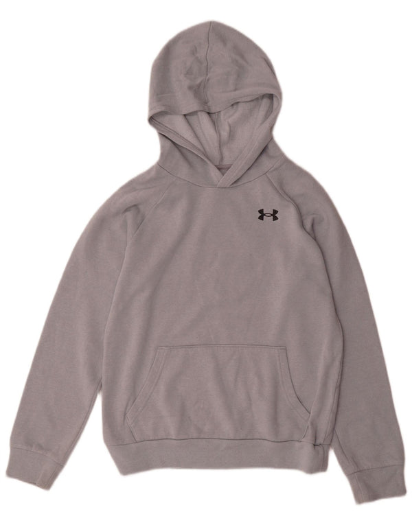 Under Armour Jungen-Kapuzenpullover mit lockerer Passform, 11–12 Jahre, groß, graue Baumwolle