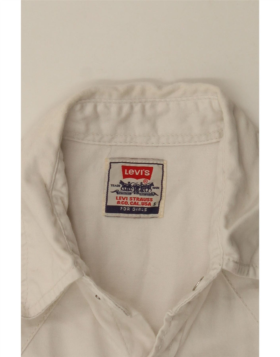 LEVI'S Girls Shirt 15-16 Years Small White Cotton Vintage Levi's and Second-Hand Levi's from Messina Hembry 