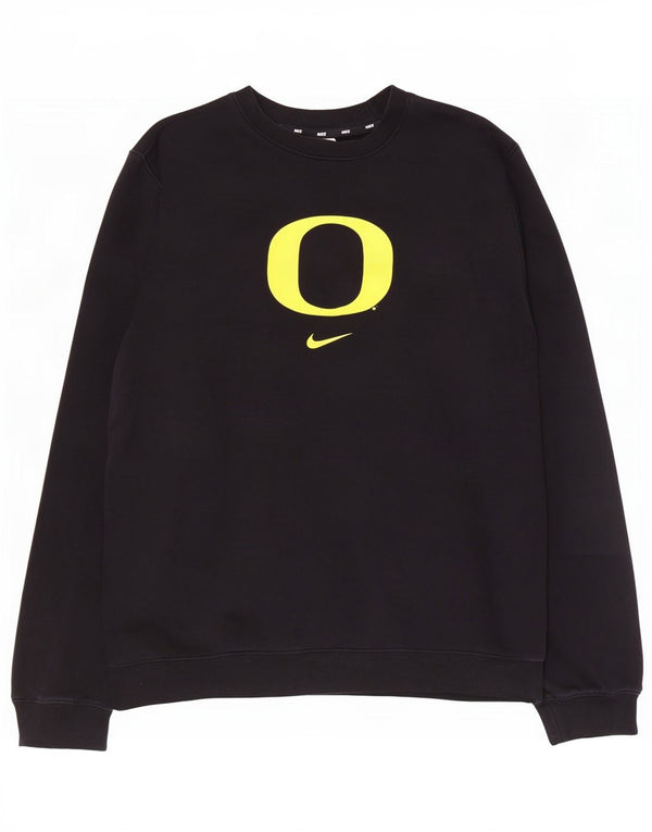 Nike Herren-Sweatshirt „Oregon Ducks“ mit Grafik, groß, aus schwarzer Baumwolle