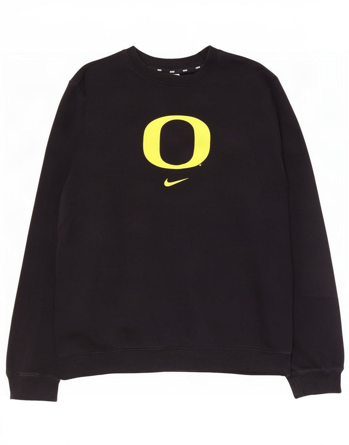 Nike Herren-Sweatshirt „Oregon Ducks“ mit Grafik, groß, aus schwarzer Baumwolle