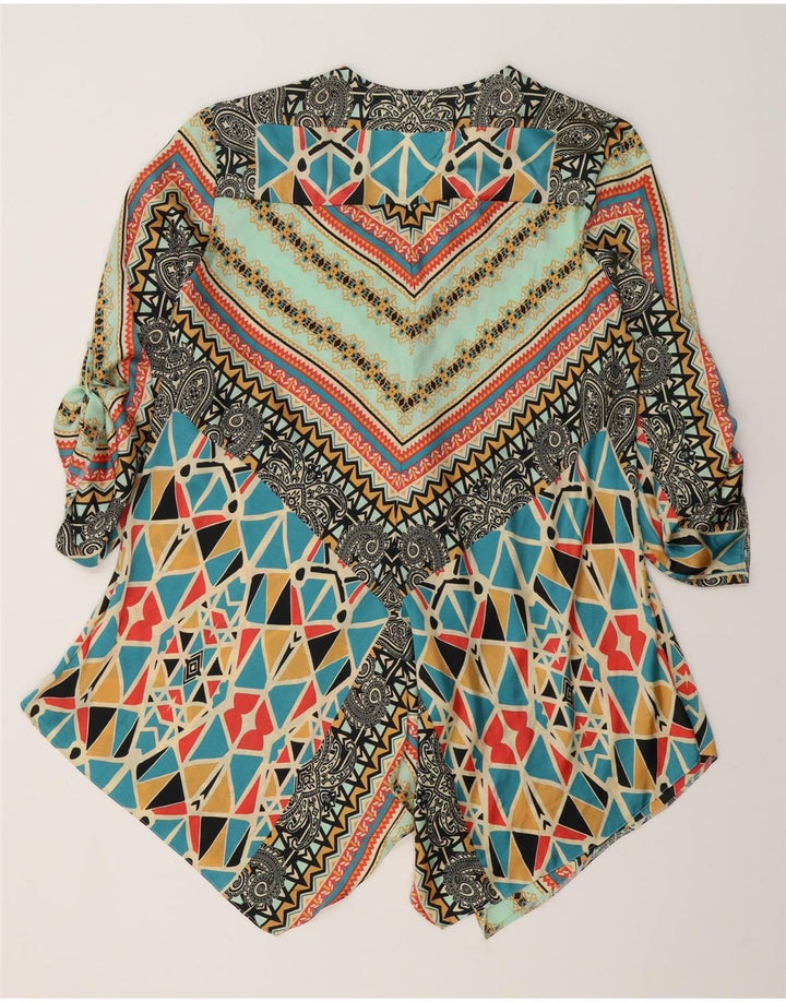 WALLIS Damen Asymmetrisches Cardigan-Oberteil UK 18 XL Mehrfarbig Geometrisch