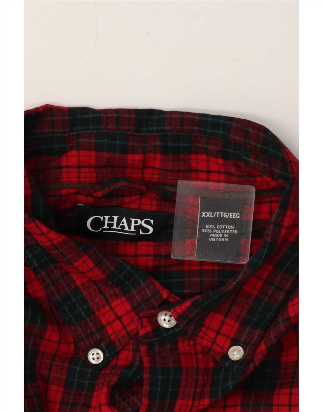 Chaps Herren-Flanellhemd 2XL, rot kariert, Baumwolle