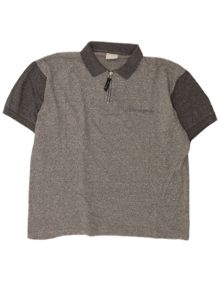 Champion Herren Poloshirt XL Grau Baumwolle