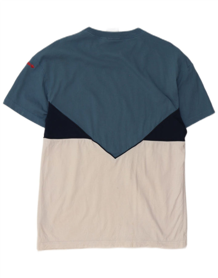 Adidas Herren T-Shirt Top Small Blau Colourblock Baumwolle
